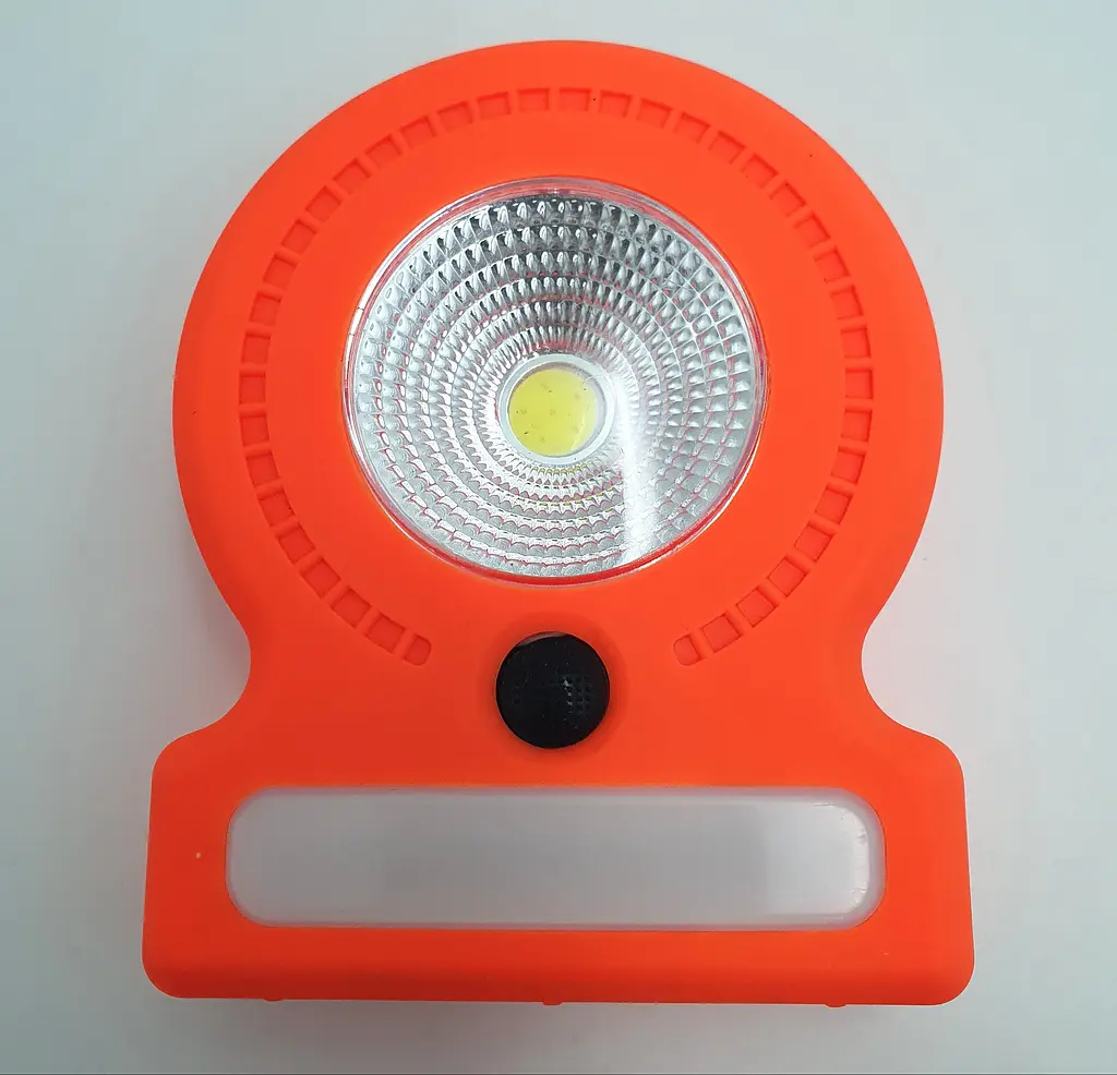 Ліхтар кемпінговий 3 режими COB, 8SMD(white), 5SMD(red) магніт та гак для підвіски 3хАА лампа 11см UKC 037-A помаранчевий - фото 5