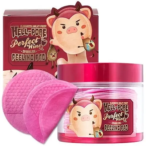 Пілінг-пади на основі червоного вина 30 шт Elizavecca Hell-Pore Perfect Wine Sparkling Peeling Pad - фото 2