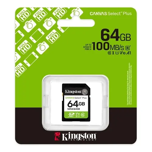 Карта пам'яті SDXC, 64Gb, Canvas Select Plus, Class10 UHS-I U1 V10 Kingston teh0028469 - фото 3
