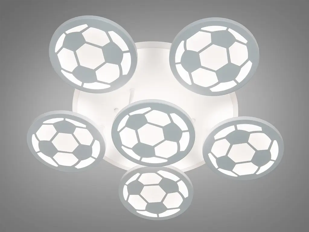 Современная LED люстра футбольный мяч, 105W, белая - фото 3