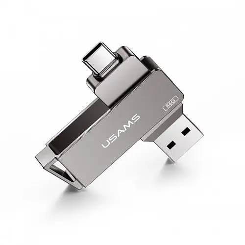 Флешка подвійна USAMS 16 GB металева Type-C OTG USB 3.0 (US-ZB198) - фото 2