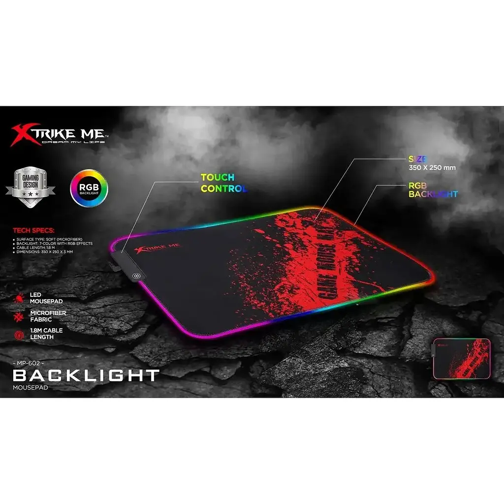 Игровая поверхность Xtrike ME MP-602 RGB коврик с подсветкой - фото 5