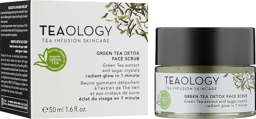 Скраб для обличчя Teaology Green Tea Detox Face Scrub на основі екстракту зеленого чаю 50 мл - фото 2