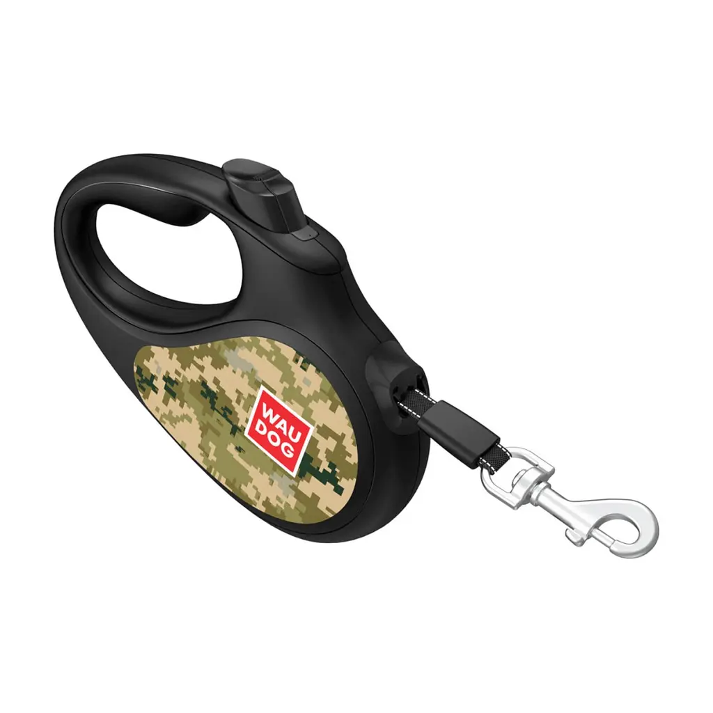 Повідець для собак WAUDOG R-leash Мілітарі світловідбиваюча стрічка S 5 м (381-4026) - фото 4