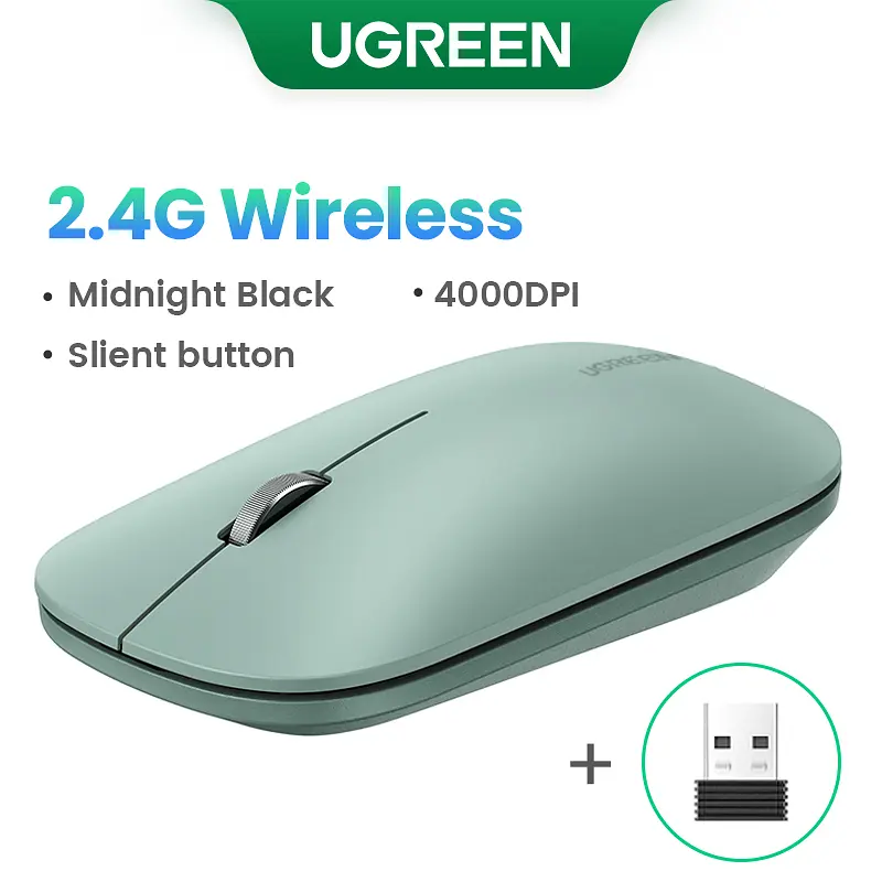 Маніпулятор миша бездротова UGREEN MU001 Portable Wireless Mouse Green - фото 3