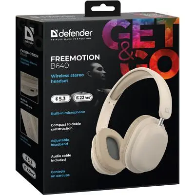 Навушники Defender FreeMotion B640 Bluetooth Beige (63642) - фото 6