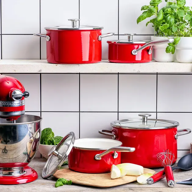 Каструля з кришкою KitchenAid Steel Core CC003267-001 20 см 3.7 л червона - фото 7