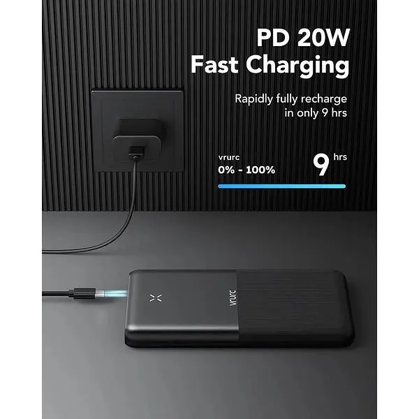Портативний зарядний пристрій Vrurc 30000 mAh 20W швидка зарядка PD 18W QC 3.0 USB C з 4 виходами - фото 4