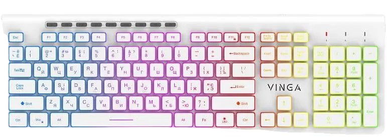 Клавіатура Vinga KB-460 RGB White - фото 2
