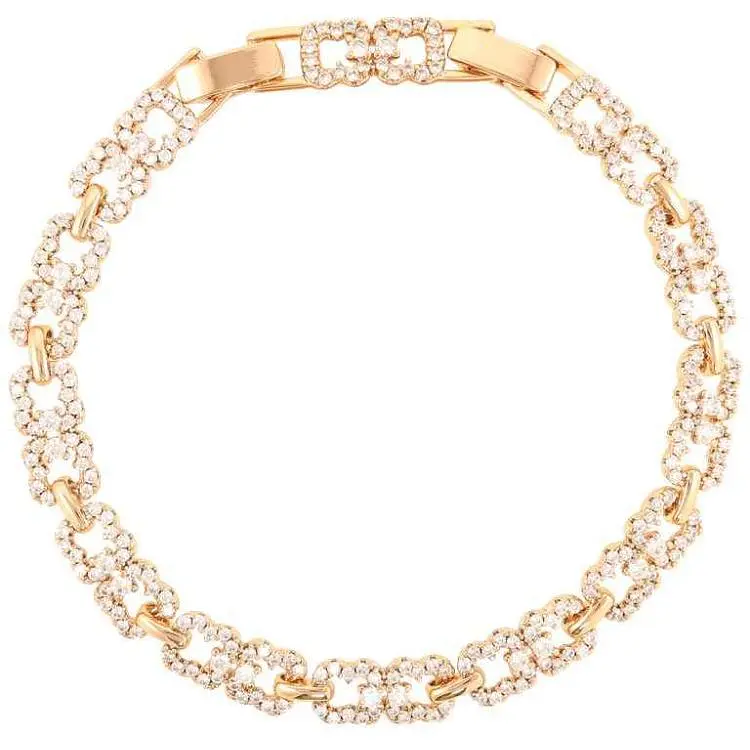 Браслет XUPING Позолота 18K «Інкрустація цирконієм» довжина з замком 17.5,20см х 7мм (252018)