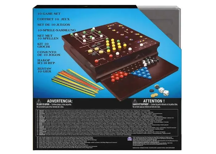 Настольная игра Spin Master Набор из 10 классических игр (в деревянной коробке) (SM98376/6065366) - фото 3