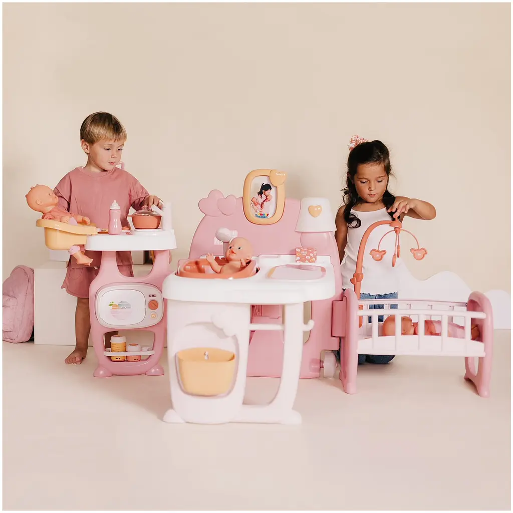 Великий iгровий центр Smoby Toys Бебi Ньорс. Кiмната малюка 3 зони терракотова пудра (7600220394) - фото 5