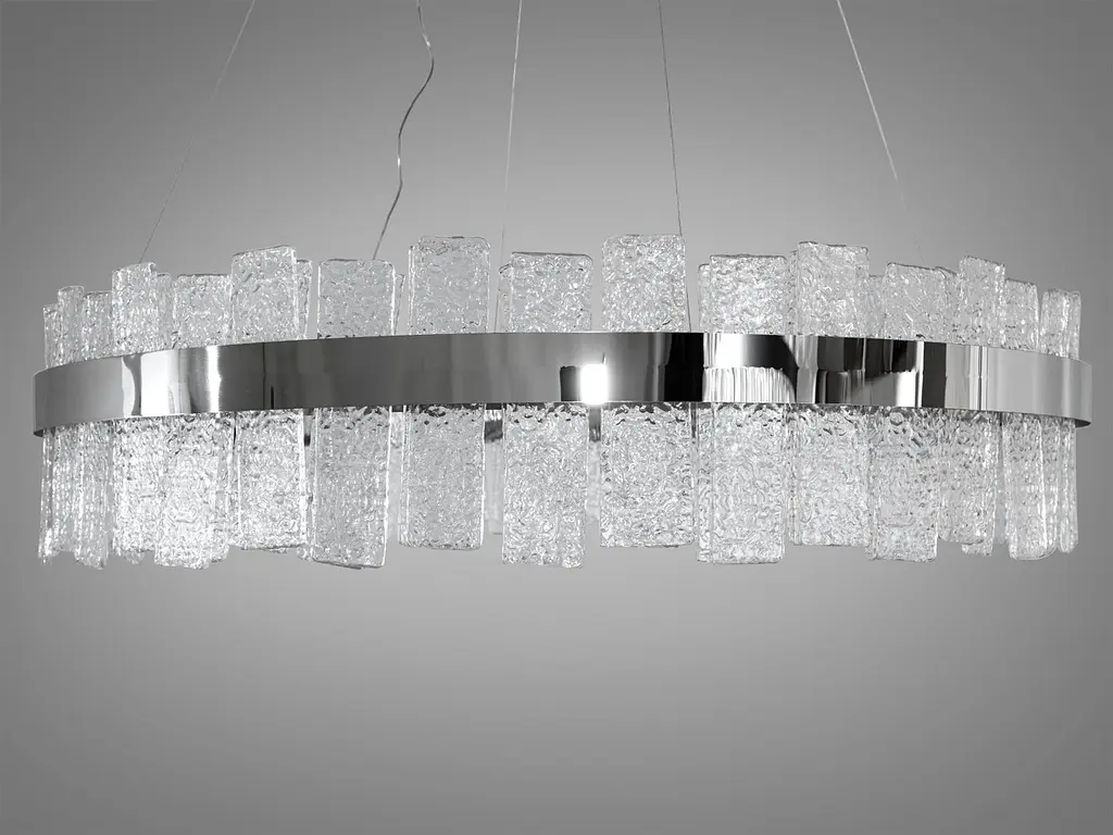 Подвесной светильник LED Diasha 817/800CH 190Вт, хром, регулируемая высота 80 см, для гостиной, коридора - фото 5
