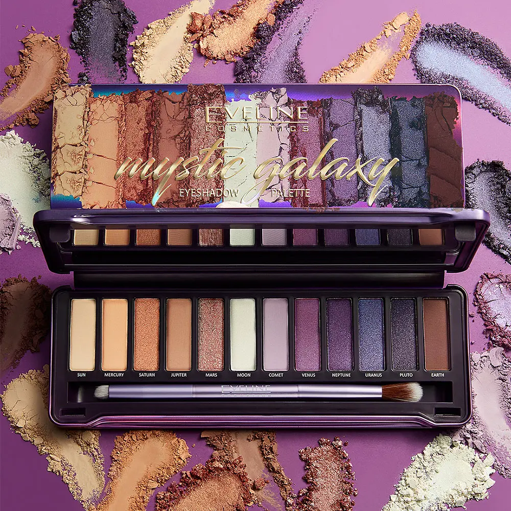 Палетка тіней для повік Eveline Mystic Galaxy 12 кольорів 12 г (LMKCIENME03) - фото 3
