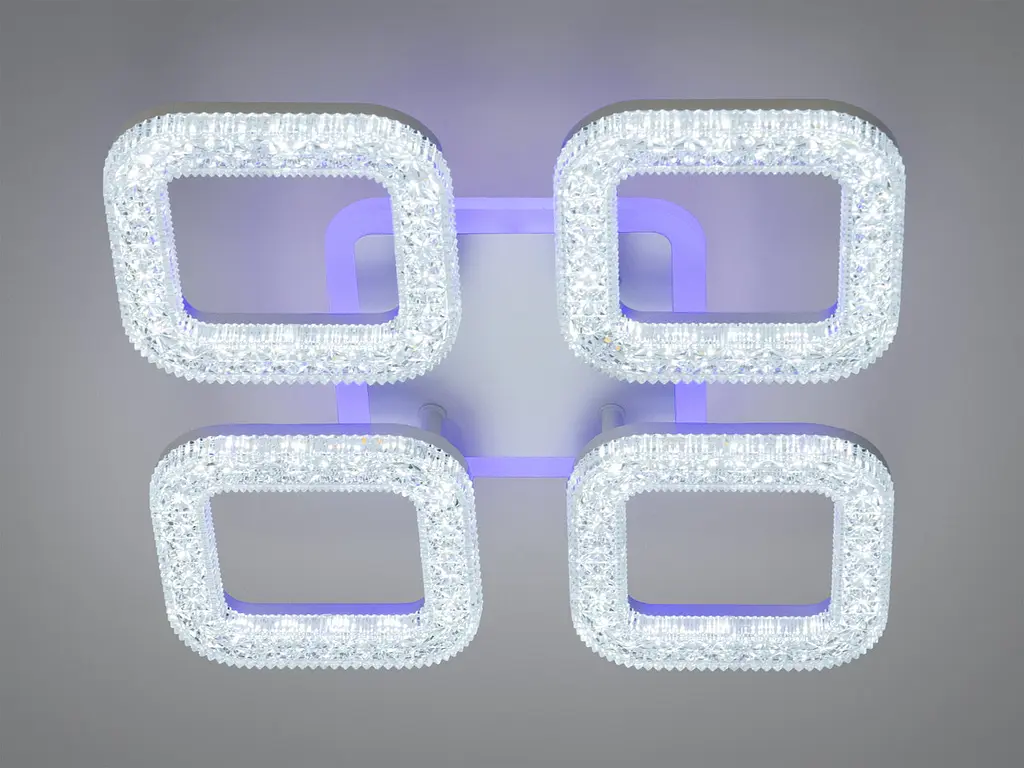 Люстра стельова LED Diasha S2205/4WH, 50W, 3200K-6500K, білий метал, сучасний стиль з пультом управління - фото 3