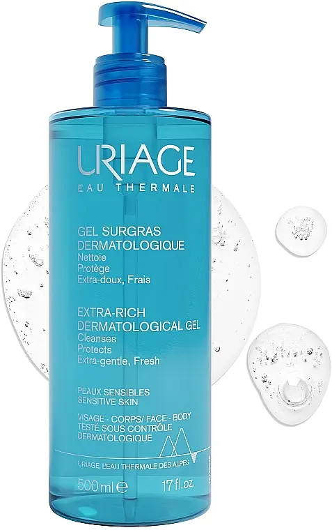 Дерматологічний гель Uriage Extra-Rich Dermatological Очищуючий 500 мл - фото 2