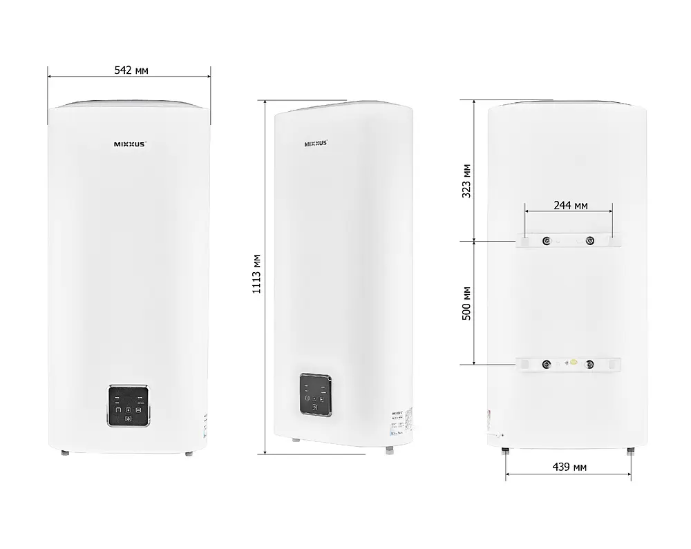 Водонагреватель "Плоский" Mixxus EWH-10080 Flat Dry накопительный 80 л сухой тэн 2 kW WH0598 - фото 4