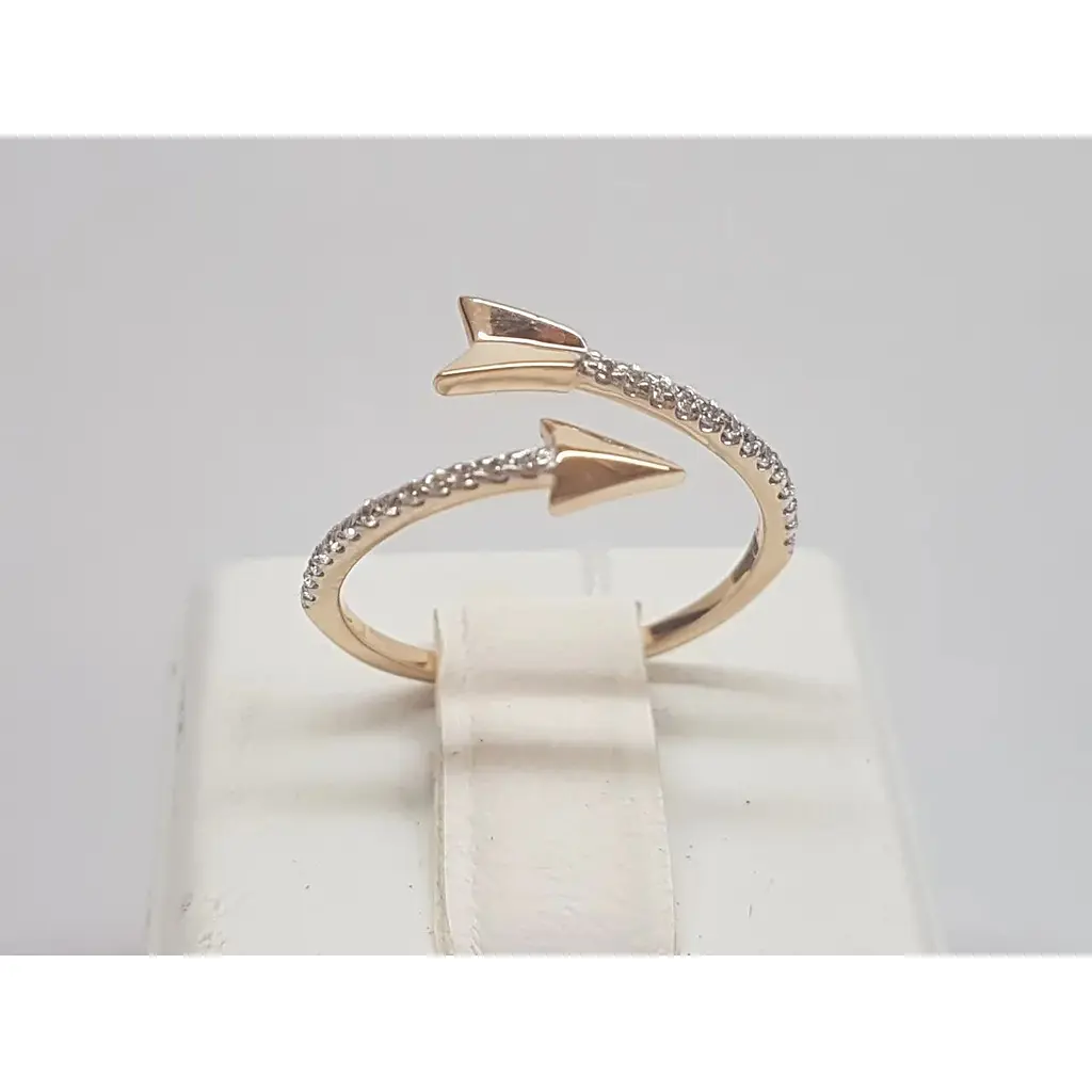 Золоте незамкнене кільце Харківська ювелірна фабрика Сьріла з фіанітами. 700086-Рр 17,5 - фото 5