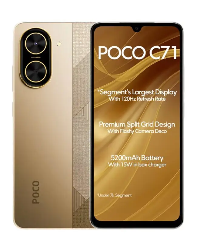 Смартфон POCO C71 4/128GB Gold EU (adapter) - фото 4