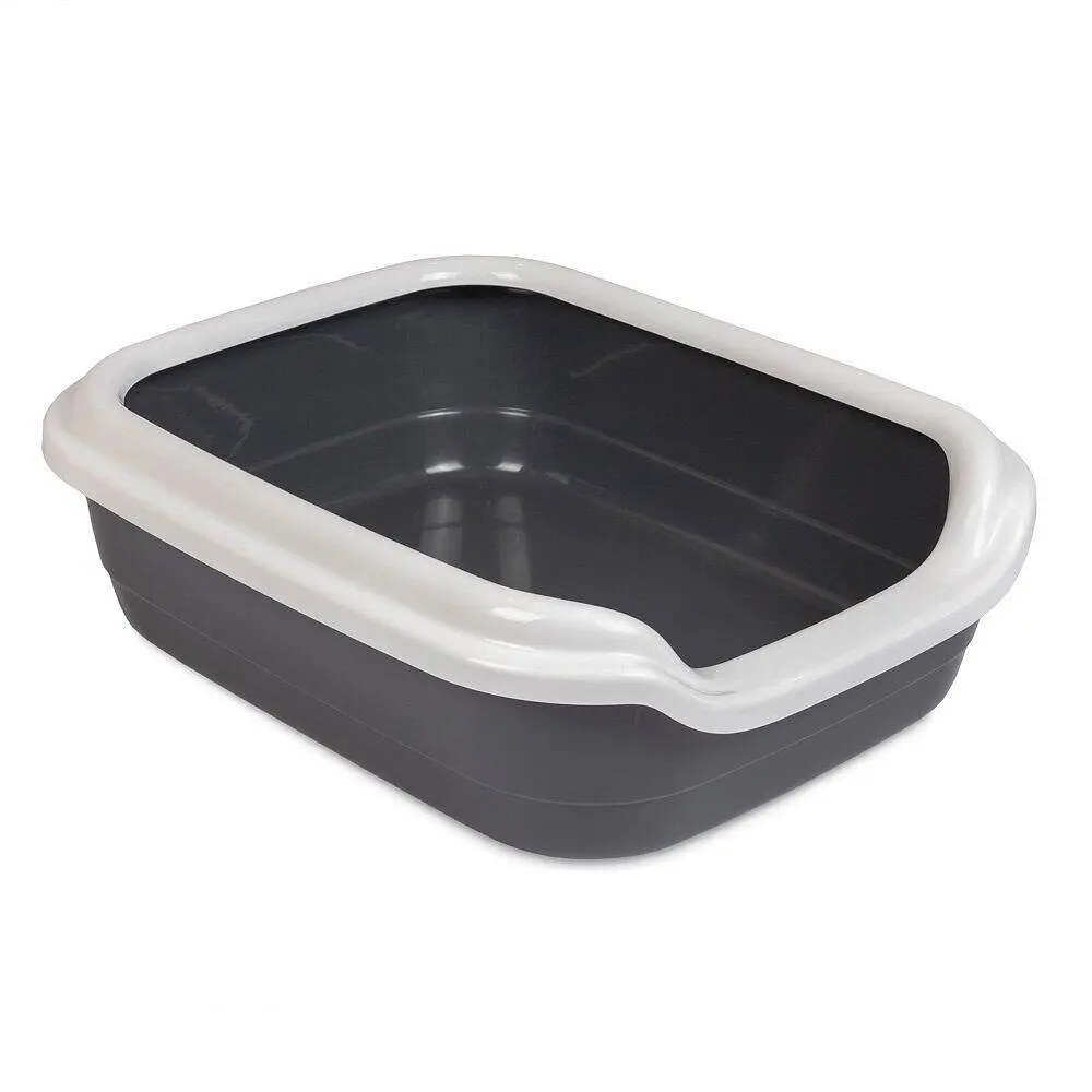 Туалет для котів Природа з бортиком Comfort 30 x 41 x 13.5 см пластик колір сірий