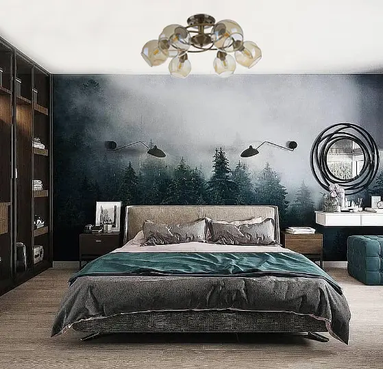 Люстра потолочная Brille в спальню E27 60W AB (LK-683C/6) - фото 7