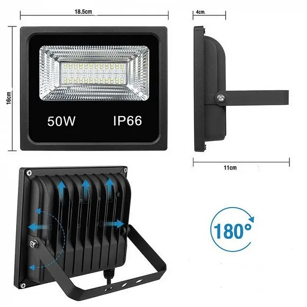 Ліхтар вуличний прожектор RGB керування через Bluetooth світильник Smart LED 7982 IP66 50 W - фото 3