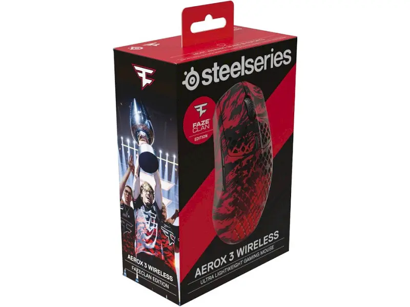 Миша SteelSeries Aerox 3 Wireless Faze Clan Edition Red Black (62609) - фото 4