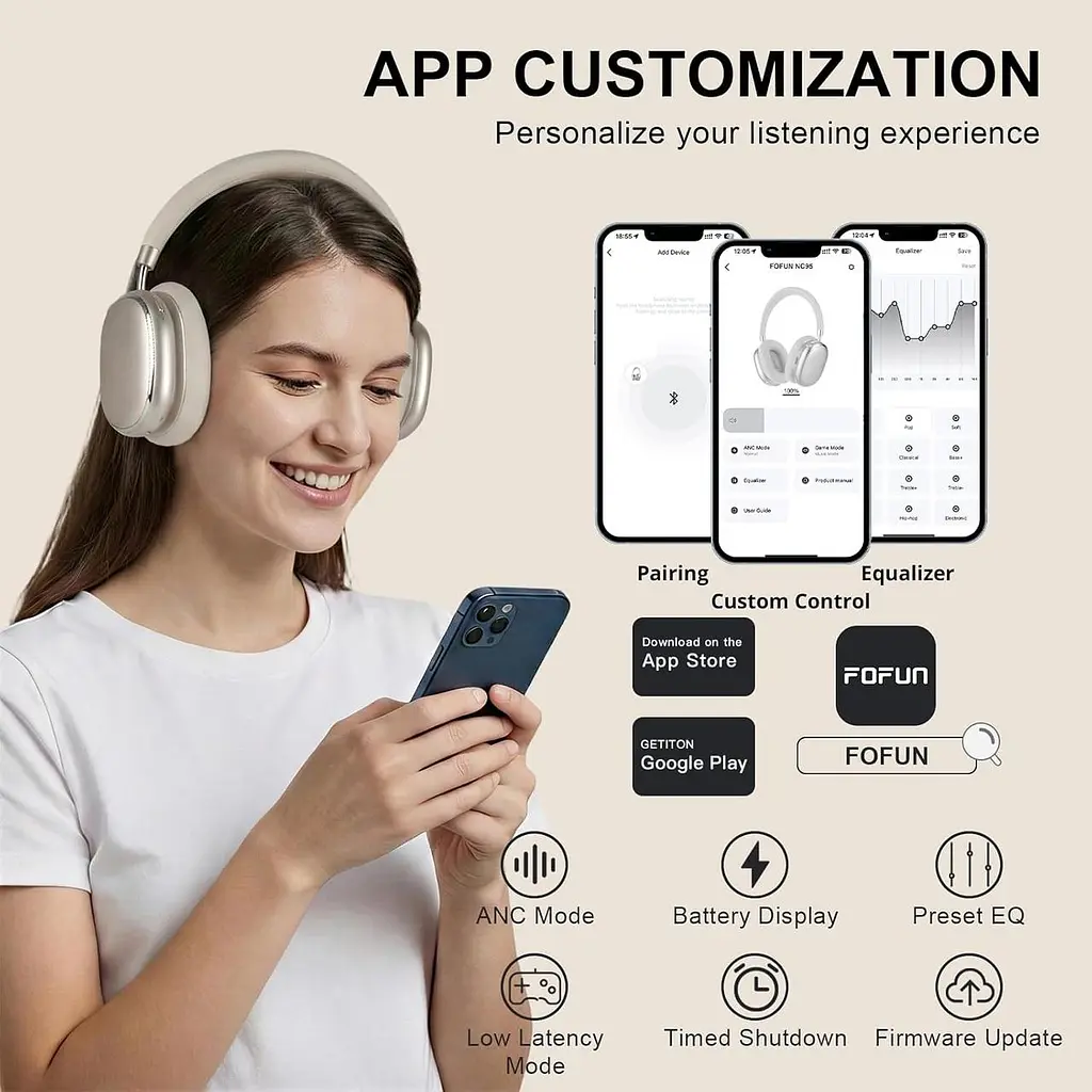Бездротові Bluetooth-навушники NC95 із шумозаглушенням, до 120 годин роботи - фото 6