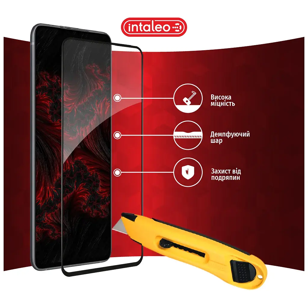 Скло захисне Intaleo Full Glue Xiaomi Redmi Note 9S Black (1283126501340) - фото 5