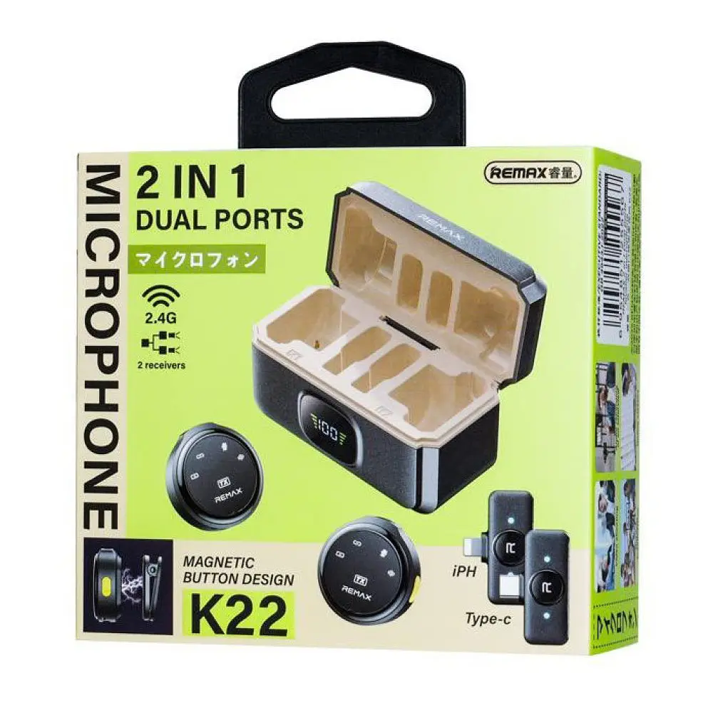 Бездротова мікрофонна система REMAX K22 dual-mic (iP/Type-C) Tarnish - фото 3