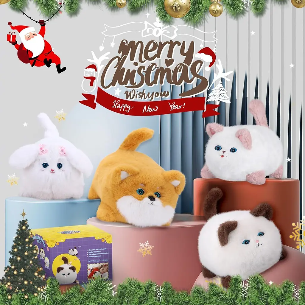 Интерактивная мягкая игрушка AiDA Smart Blinking Cat бело-розовая (AD54081) - фото 20