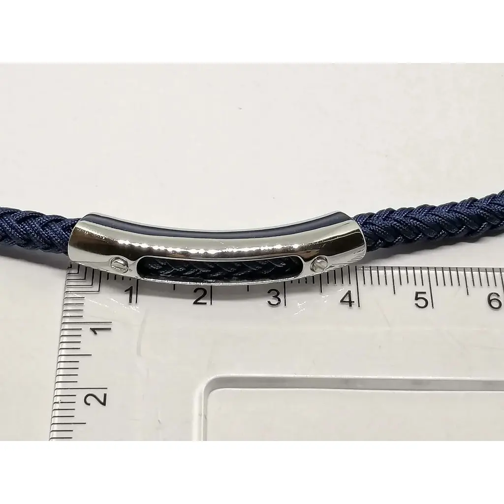 Браслет з текстилю Qvaliz з срібними вставками. 905-01134 17 - фото 5