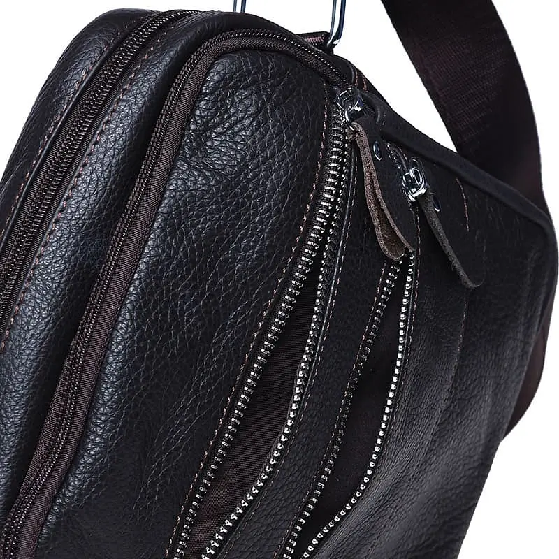 Чоловіча сумка Borsa Leather K13923 22x20x8 см Коричневий (14737) - фото 5
