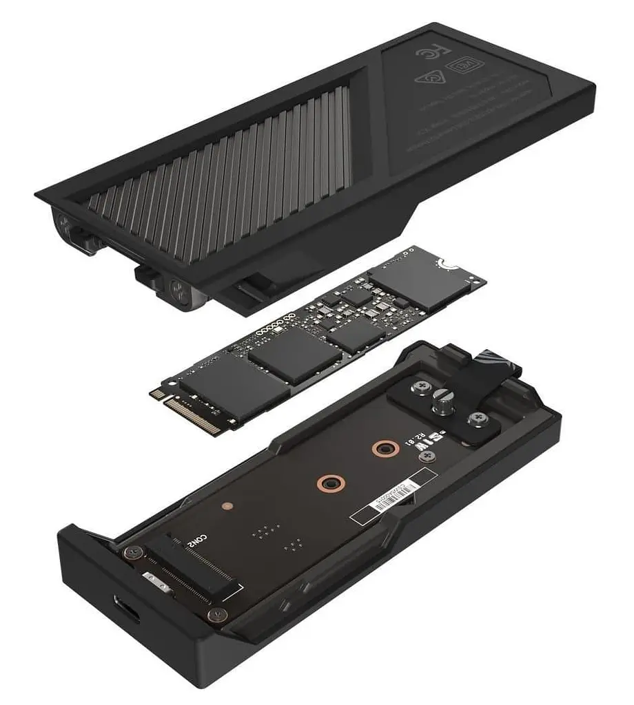 Портативний корпус ASUS для SSD ROG STRIX AIOLOS PCIe NVMe M.2 2230/2242/2260/2280 USB Type-C 3.2 Gen 2x2 ARGB чорний - фото 11
