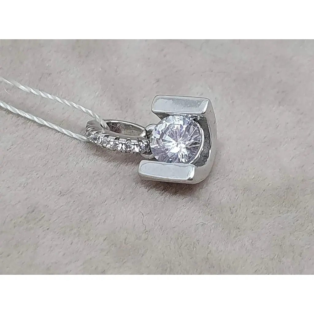 Срібна підвіска Аметист з фіанітами 1334716 - фото 3