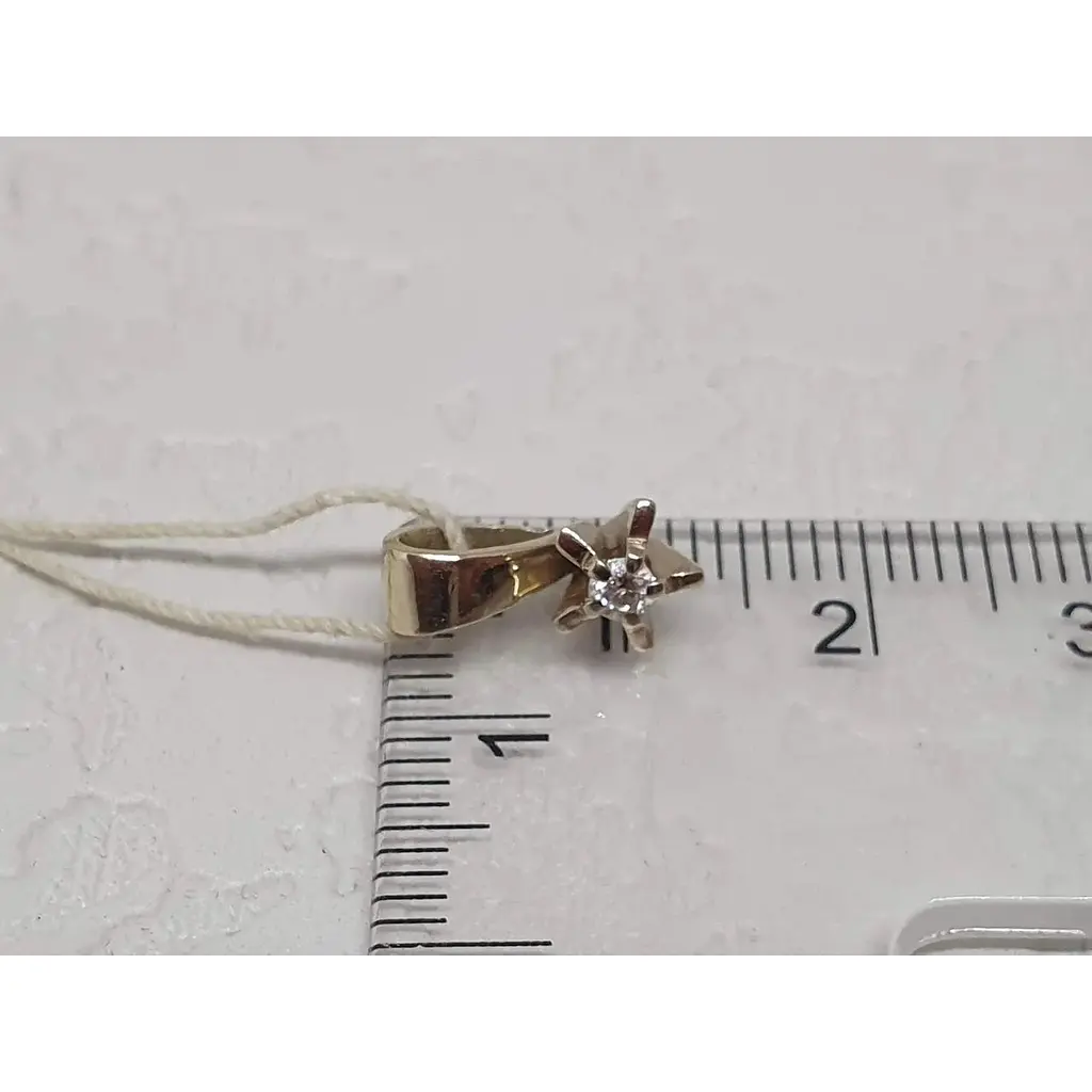 Золота підвіска ЮЗ "Багет" з діамантом. 0В410329236/21 - фото 4