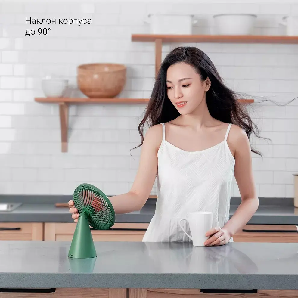 Вентилятор на акумуляторі Xiaomi Sothing Forest Desktop Fan (DSHJ-S-1907) бездротовий зелений - фото 8