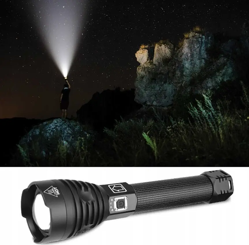 Потужний тактичний ліхтарик Heckermann XHP90 Zoom 5000mAH - фото 10
