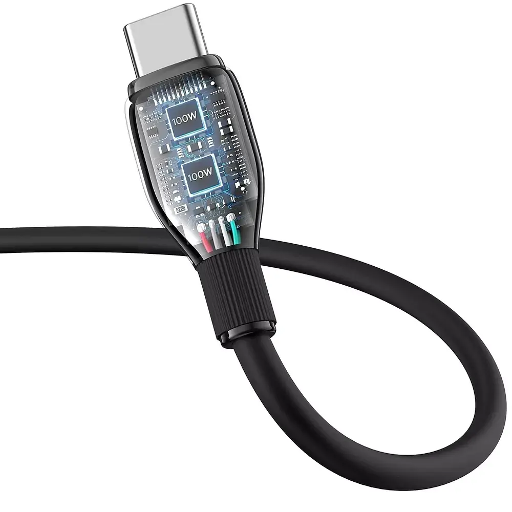 Кабель Baseus Pudding Series Fast Charging Cable Type-C to Type-C 100W 1.2m P10355702111-00 Black - фото 4