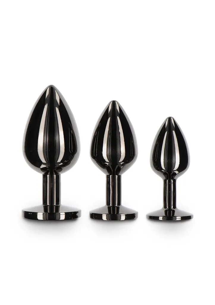 Анальна пробка Taboom Butt Plug With Diamond Jewel L, 9.5 см (чорний) - фото 4