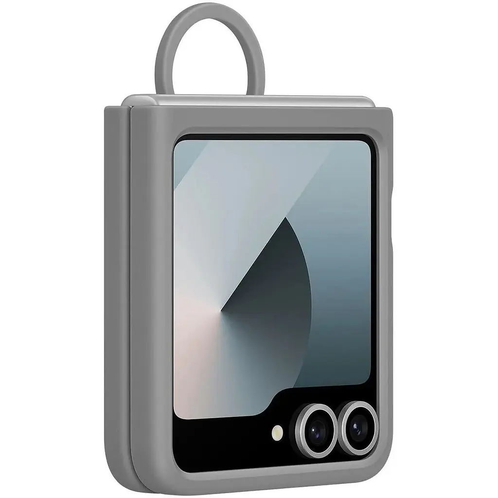 Оригінальний силіконовий чохол із кільцем Silicone Cover with Ring для Samsung Galaxy Z Flip6/Flip 7 FE/ Flip5 Gray EF-PF741TJEGUA SM-F741/SM-F761/SM-F731 - фото 5