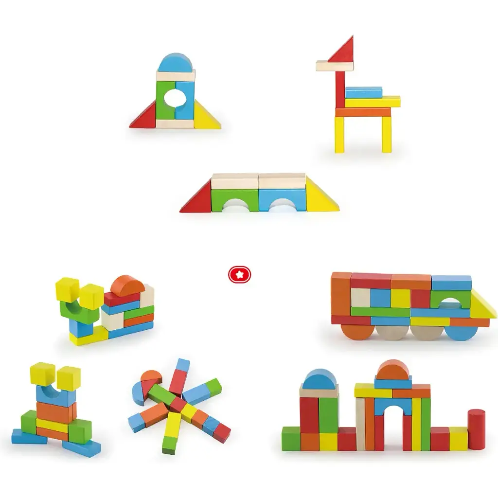 Дерев'яні кубики Viga Toys Кольорові блоки 80 шт. (50333) - фото 2