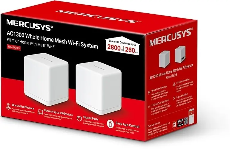 MESH-система Mercusys mesh Halo H30G AC1200 2Pcs White 802.11ac (Halo-H30G-2-pack) - фото 8