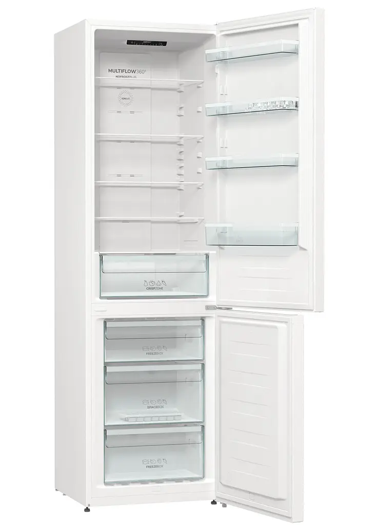 Холодильник з нижньою морозильною камерою Gorenje NRK6201EW4 200х60х60см 2 двері 235 (96) л А+ Total NF Зона свіжості білий - фото 3
