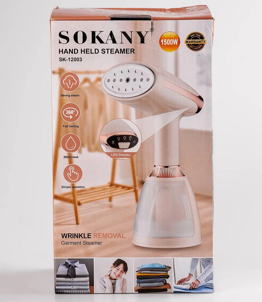 Вертикальный отпариватель Sokany SK-12003 для отпаривания одежды штор мини утюг 1500 Вт Бежевый - фото 6