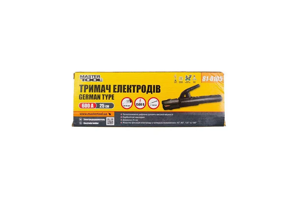 Електродотримач для зварювання тримач електродів Mastertool 600А German 81-0105 - фото 2