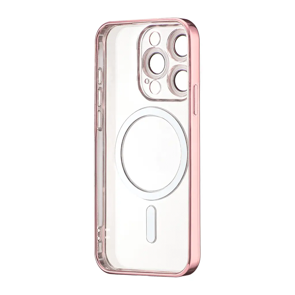 Чохол Ductil Metallic Edge with MagSafe (Protected Camera & Lens) iPhone 15 Pro Pink - фото 3