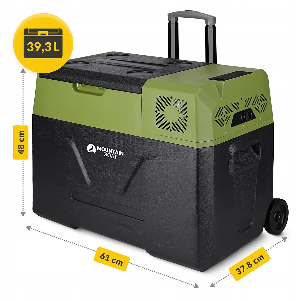 Холодильник туристичний компресорний Mountain Goat XTREME 39.3 л електричний, переносний Black/Olive (P-5905973404921) - фото 3