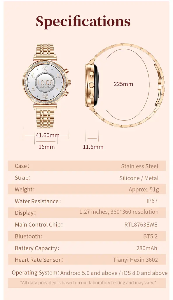 Смарт-часы Lemfo I110 стальной ремешок silver (16733) - фото 4