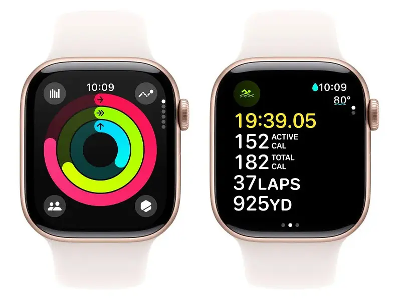 Смарт-годинник Apple Watch Series 10 GPS 46mm Rose Gold Alu. Case w. Light Blush Sport Band - M/L (MWWU3) - фото 3